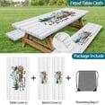 thumbnail image 2 of Picnic Table Cover with Bench Covers, Camper Floral Waterproof Windproof, Fitted Tablecloth with Elastic Edge, Camping Accessories Essentials for Backyard BBQ RV Trip Picnic Outdoor Party 30X60inch, 2 of 8