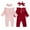 Pink+Wine red, variant on Newborn Baby Girl One Piece Romper Jumpsuit Solid Ribbed Infant Girl Clothes Onesies Outfits 0-18 Months