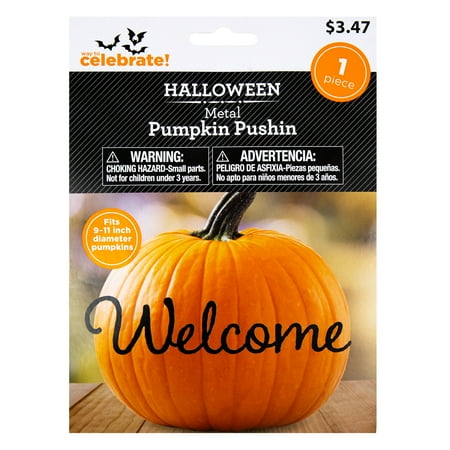 Way To Celebrate Halloween Metal Pumpkin Pushin, 2 Prongs