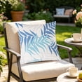 thumbnail image 4 of CaiYueKe Throw Pillow Covers Outdoor Waterproof Cozy Graceful Fan-Shaped Leaves Decorative Cushion Cases for Garden Patio Tent Balcony Couch Sofa 18 X 18 Inches, 4 of 8