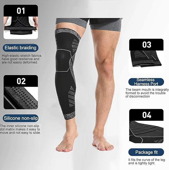 Flytex Full Leg Compression,Flytex Knee Compression Sleeves,Flytex Protective Knitted Compression Knee Pads (1pair,X-Large)