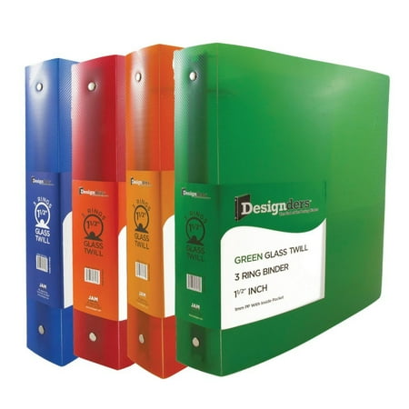 jam paper assorted 1 1 2 inch width plastic 3 ring binders red