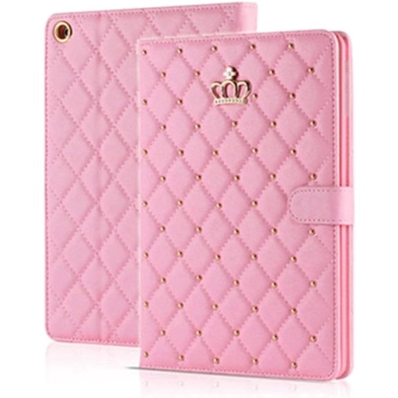 Crown Bling Diamond Case for iPad 7th 8th 9th Generation 10.2 inch PU Leather Flip Stand Case Cover Auto Wake/Sleep