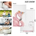 thumbnail image 3 of GZHJMY Drawn Flamingo Bath Hand Towel Soft Washcloth Highly Absorbent Fingertip Towels for Bathroom Beach Kitchen Sports Gym Yoga Travel (2-Pieces Towel Sets, 28x16 inch), 3 of 7