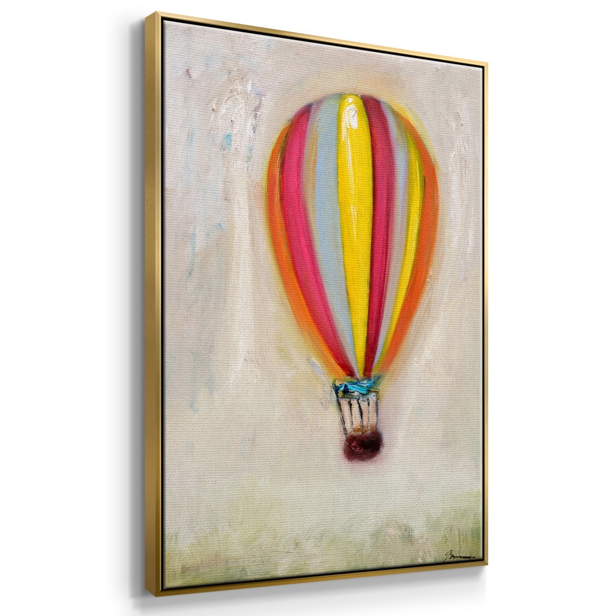 Lucky Hot Air Balloon Framed Premium Gallery Wrapped Canvas - Ready to Hang