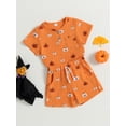 thumbnail image 2 of Toddler Baby Boy Halloween Outfit Short Sleeve Pumpkin Print T-Shirt Tops and Shorts Set Kids Cute Summer Clothes, 2 of 8