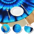 thumbnail image 4 of Blue Tie Dye Spiral Pattern Round Fitted Tablecloth with Elastic Edge,Dining Table Cover Waterproof,Outdoor Round Tablecloth for Camping,Dining,Indoor and Outdoor, 4 of 7