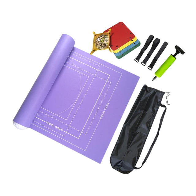 Wweixi Jigsaw Puzzle Storage Roll Mat with Puzzle Mat Pink Design Auxiliary 1500pieces Line Storage Violet 1500 pieces