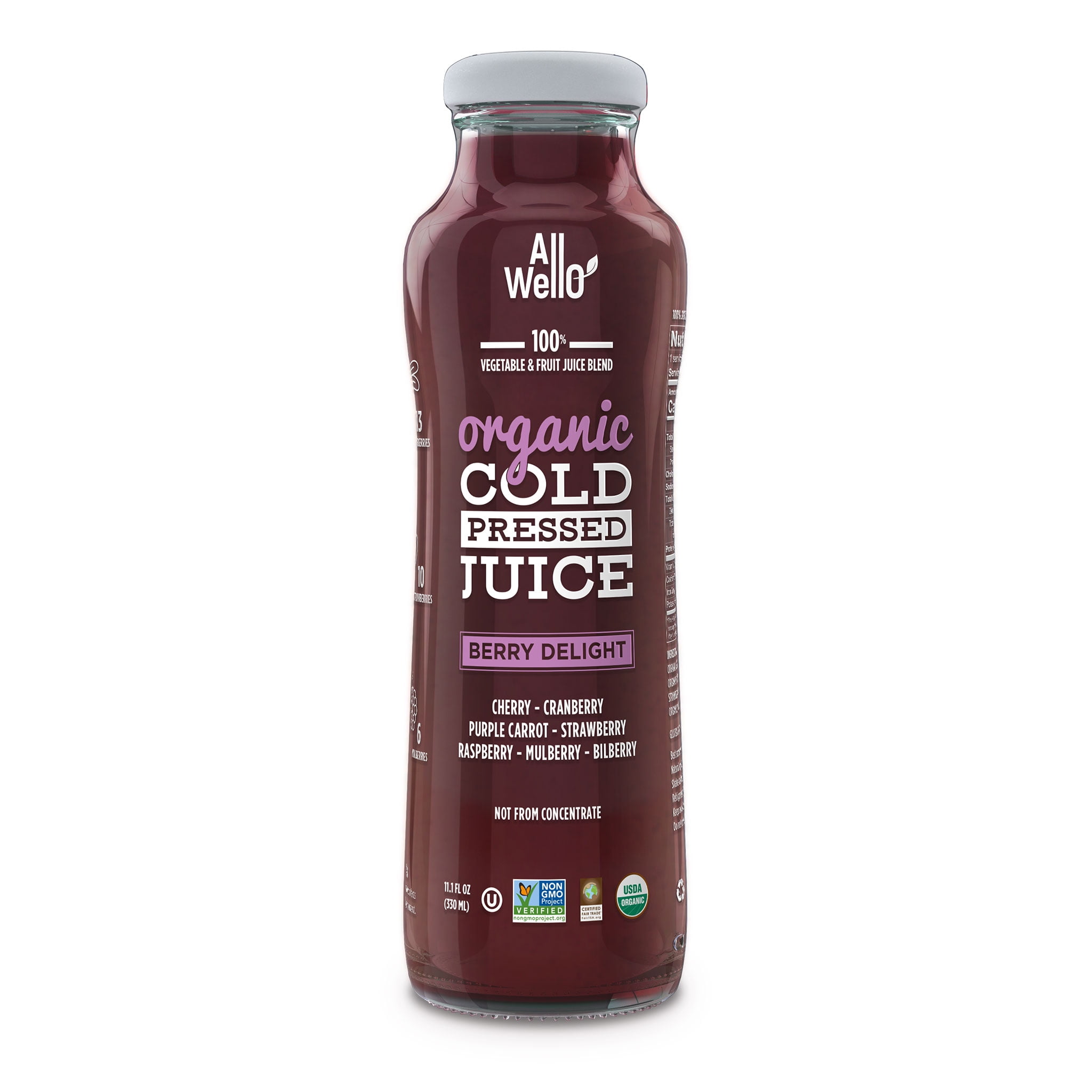 AllWellO Berry Delight Organic Cold-Pressed Juice - 11.1 fl oz - 6 Pack