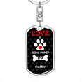 thumbnail image 5 of Collie Stainless Steel or 18k Gold Premium Swivel Dog Tag Keychain, 5 of 16