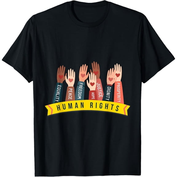 Human rights T-Shirt men and women can wear, black, white, gifts