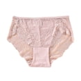 thumbnail image 6 of opolski Women Plus Size Mid-rise Briefs Cotton Crotch See-through Hollow Out Embroidery Lace Hip Lifting Thin Panties, 6 of 8