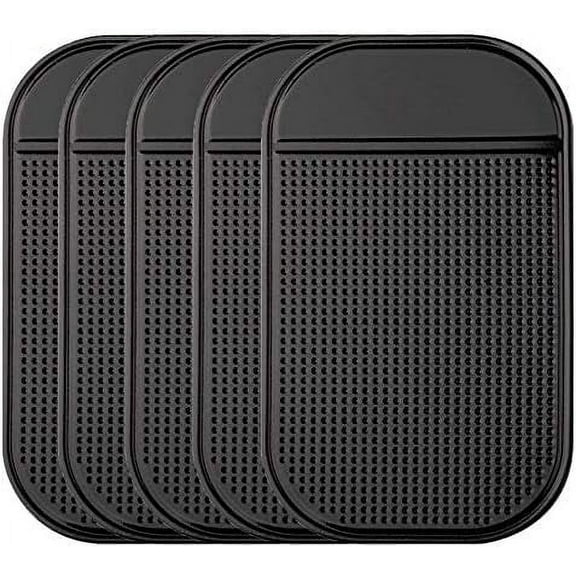 5-Pack Car Dashboard Non Slip Mat for Radar Detector, Cell Phone, Keys, Glass, Metal, GPS