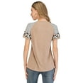 thumbnail image 7 of Women's Leopard Tshirt Summer Tops Short Sleeves Round Neck T Shirt Casual Basic Tees Leopard Casual T-Shirt, 7 of 7