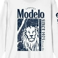 thumbnail image 2 of Modelo Composed Lion Art Crew Neck Long Sleeve White Adult Tee-Medium, 2 of 5