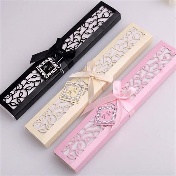 Ludlz White Imitated Silk Fabric Bamboo Folded Hand Fan Bridal Dancing Props Church Wedding Gift Party Favors with Gift Bags Wedding Party Favors Guests Gift with Storage Box
