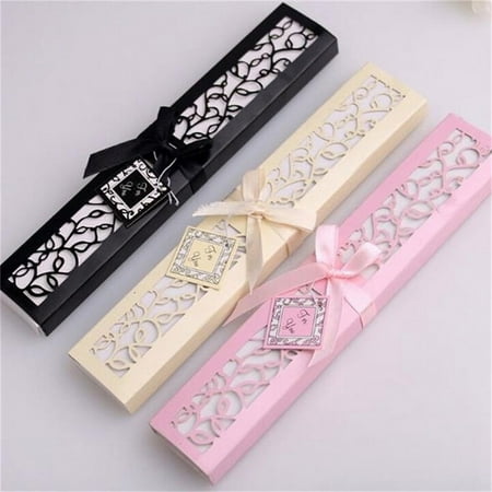 

Yesbay Bridal Hand Held Folding Fan Wedding Party Favors Guests Gift with Storage Box Pink