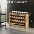 thumbnail image 2 of 36 Bottles Stackable Modular Wine Rack, 4 Tier Wooden Wine Storage Rack, Bamboo Wine Display Shelves, Wobble-Free Wine Holder Freestanding Floor Wine Bottle Rack for Bar Cellar, 2 of 6