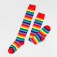 thumbnail image 3 of pares de calcetines hasta la rodilla, sobre la rodilla, calcetines a rayas, medias largas sobre la rodilla, calcetines hasta la rodilla a rayas de colores, calcetines de arcoíris, medias de, 3 of 5