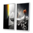 thumbnail image 3 of Designart "Rainbow Colorful Monotone horizon II" Rainbow Framed Wall Art Set Of 2 - Grey Landscapes Framed Canvas Set For Living Room Decor, 3 of 7