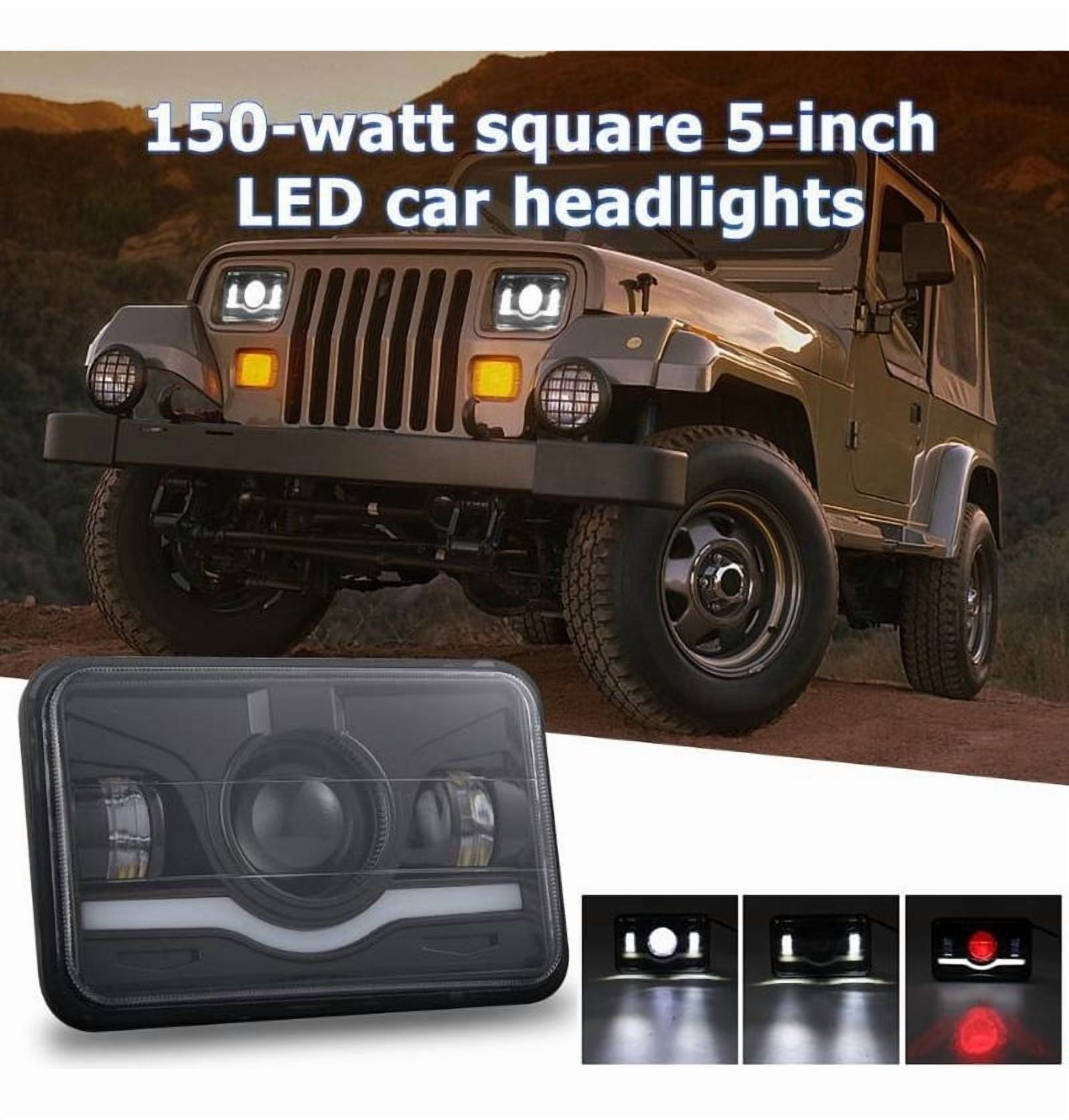 Applies to A Pair Led Headlight Magnifying Glass 4x6 Rectangular Angel Demon Eyes