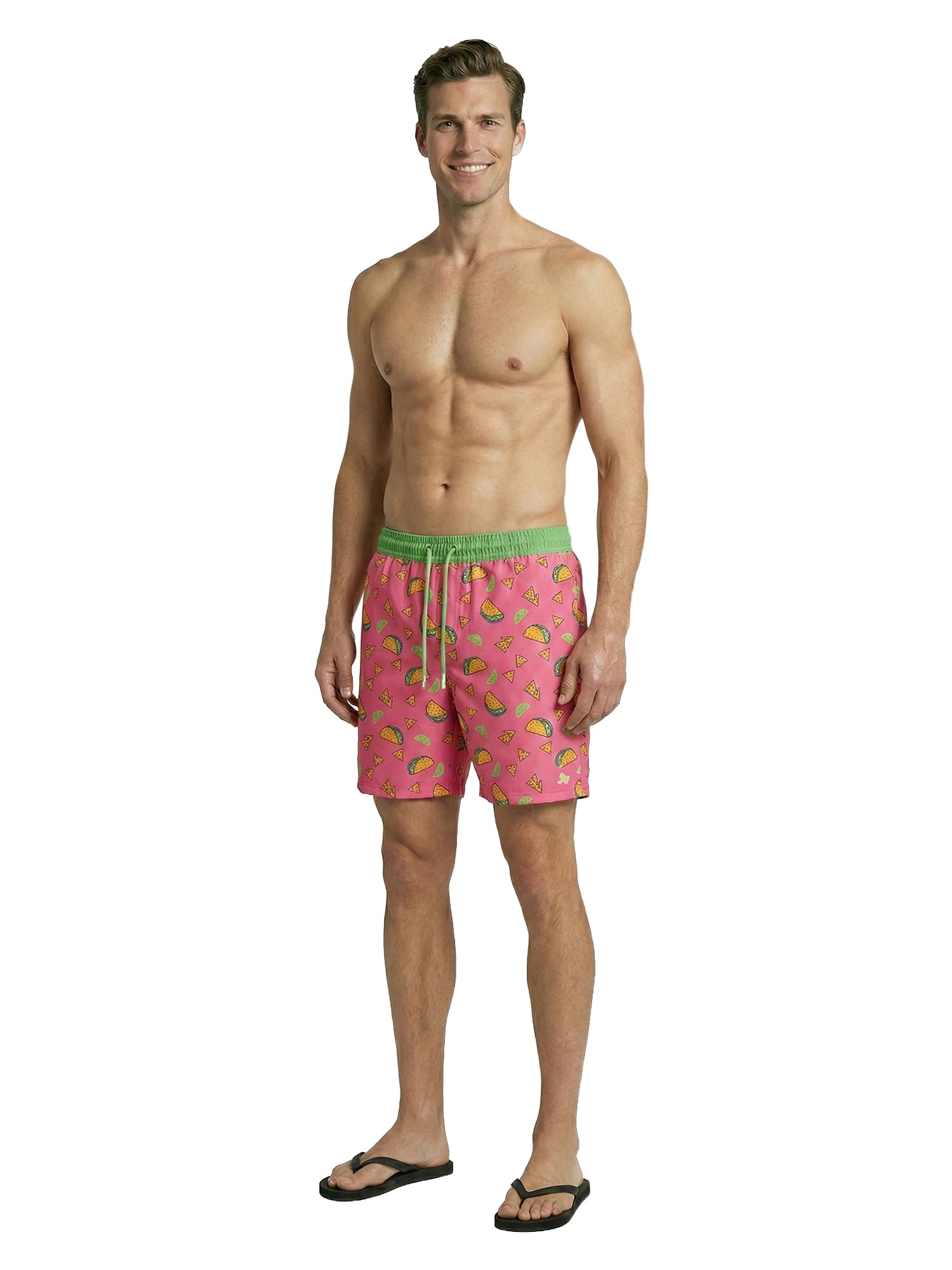 Birdie Bound Men's Printed Taco Tuesday Swim Trunks, Sizes S-3XL