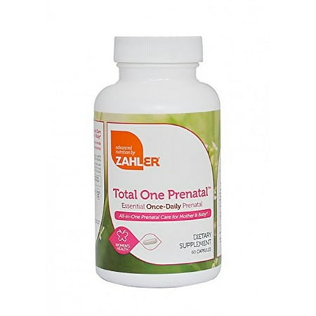 Zahler Total One Prenatal, Contains Folic Acid and Iron, An All-Natural Complete Pregnancy and Breastfeeding Multivitamin Supplement, Just One Capsule a Day,Certified Kosher, 60