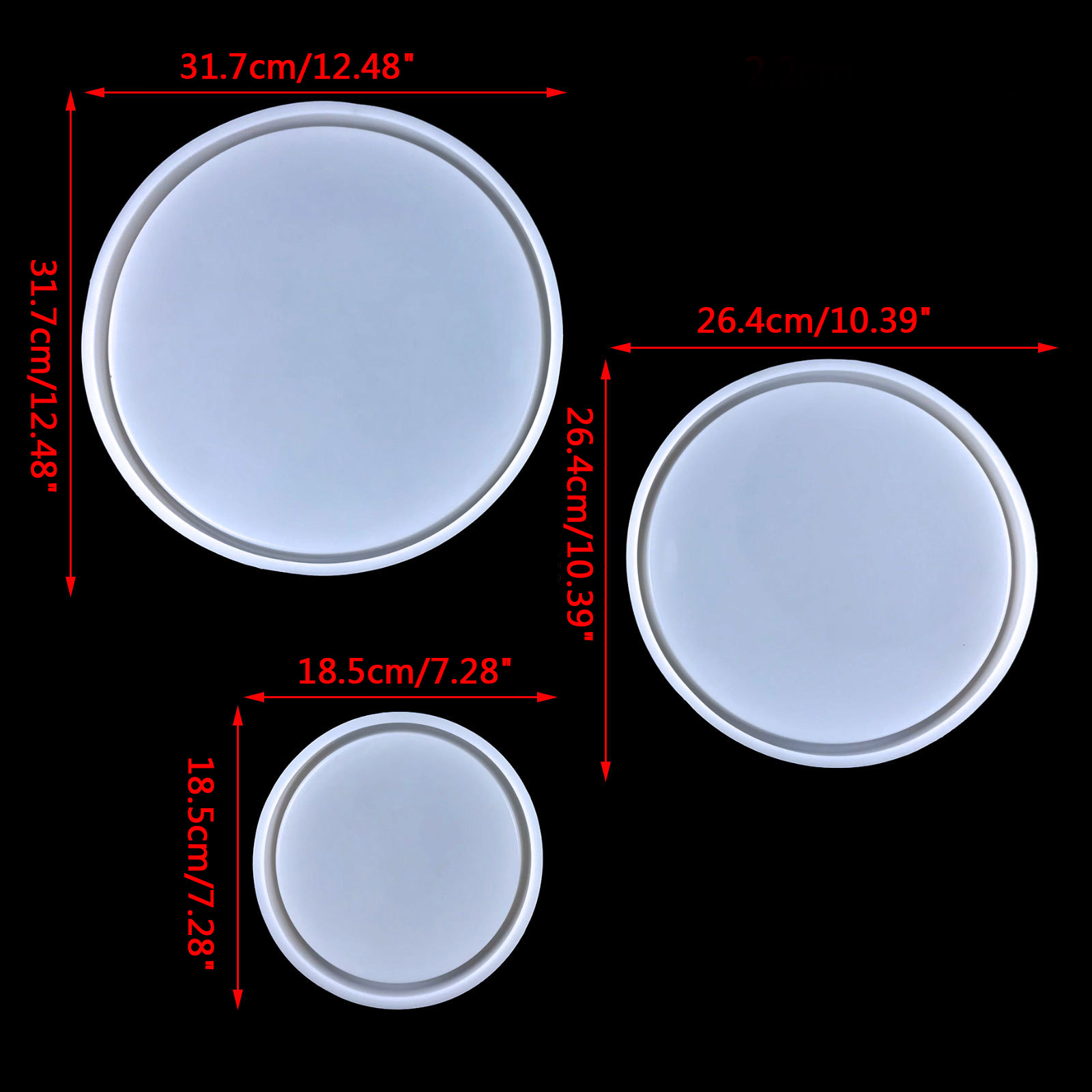 WINDLAND Circle Plate Epoxy Resin Casting Mold for DIY Jewelry Tray Storage Plate Craft