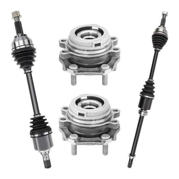 AutoShack Front CV Axle Shaft Left & Right   Wheel Hub Bearing Assemblies with ABS Replacement for 2007-2012 Nissan Altima 4-PC Kit