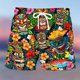 thumbnail image 2 of Pantalones cortos de tabla para hombre con estampados 3D de gráficos Tiki, pantalones cortos con cordón, pantalones cortos de secado rápido, pantalones cortos casuales de uso diario hawaianos bohemios, 2 of 4