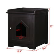 PAWLAND Decorative Cat House,Cat Home, Indoor Pet Crate - Litter Box Enclosure