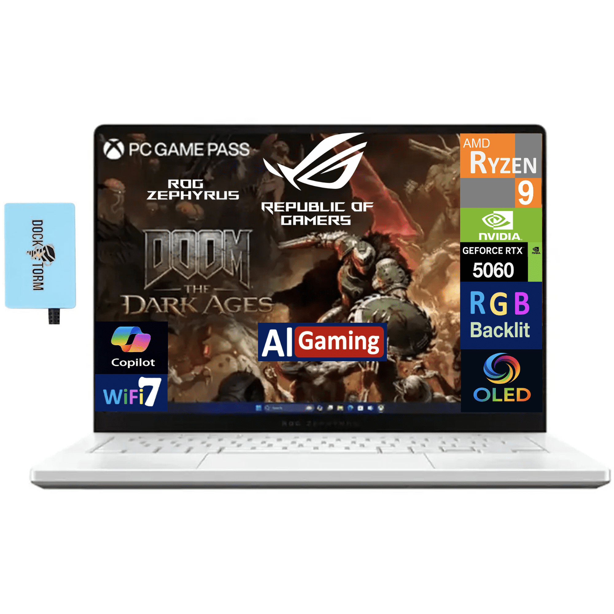 ASUS ROG Zephyrus G14 14in OLED Laptop Ryzen 9 270 RTX 5060 16GB 1TB SSD Win11 Pro w/DKZ USB Hub