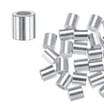 thumbnail image 1 of Uxcell 25-Pack Mangas de Crimpado de Aluminio, 5mm 3/16 Mangas de Cuerda de Alambre de Barril Redondo, 1 of 1