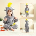thumbnail image 2 of SERTG Infant Toddler Cute Print Set Hooded Romper Full-Cover Playwear Onesie for Kids 0-36 Months(Gray,25 Months), 2 of 9