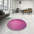 thumbnail image 3 of Ahgly Company Indoor Round Patterned Neon Pink Area Rugs, 8' Round, 3 of 6