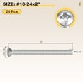 thumbnail image 2 of Uxcell Phillips Cross Recessed Countersunk Head Screws Bolts (M8-1.25x20) 25Pcs, 304 Stainless Steel Flat Head Screws, 2 of 7