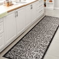 thumbnail image 3 of JONATHAN Y SANTA MONICA 2 x 8 Runner Rug, Madrid Vintage Filigree Textured Weave - Light Gray/Black, SMB107E-28, 3 of 8