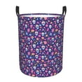 thumbnail image 6 of Lsque colorful Skull butterfly flower1 pattern Laundry Hamper Basket, Tall Woven Rope Hamper Basket for Clothes, Lightweight Storage Basket, Collapsible Waterproof-Small, 6 of 8