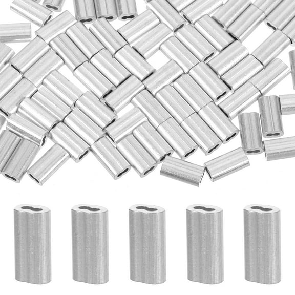 Viveous 100pcs Throttle Cable Ends Wire Crimps Cable Crimps Wire Rope Clamp Crimping Sleeves