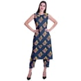 thumbnail image 5 of Moomaya Printed Womens Sleeveless Peter Pan Collar Kurta Pant Set,2 Piece Ethnic Set, 5 of 7