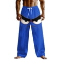 thumbnail image 4 of Lenago Mens Pants Smiling Face Pants Loose Pants Casual Pants Mid Waist Outdoor Vacation Home Elastic Drawstring Waist Pants with Pockets Pants for Men, 4 of 4