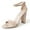 Beige Vegan Patent, variant on Shirley High Silver Comfortable Heels for Women | Open Toe Ankle Strap Sandal Block Heel Dress Platform