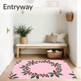 thumbnail image 3 of ODIKA 8' x 10' Machine Washable Non-Slip Area Rug, Christmas Wreath High Traffic Rug, Pink, 509501, 3 of 7