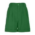 thumbnail image 3 of Htigea Clearance Shorts for Women Trendy Casual Elastic High Waisted Wide Leg Dressy Summer Shorts with Pockets Today Sales Green,XXL, 3 of 6