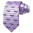 thumbnail image 4 of Set de murciélagos Tie Barry.Wang para Halloween, color lavanda, con clip para corbata, para hombre, 4 of 6