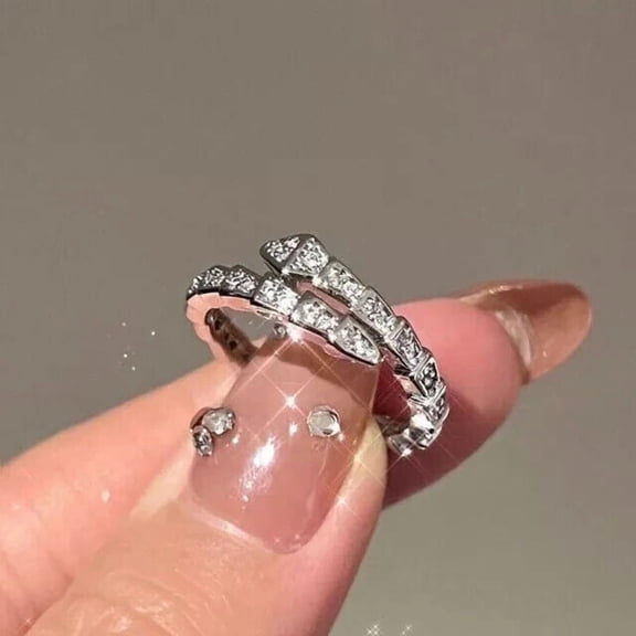 2Ct Round Cut Lab Created Diamond Snake Wedding Band Ring 14k White Gold Plated Silver