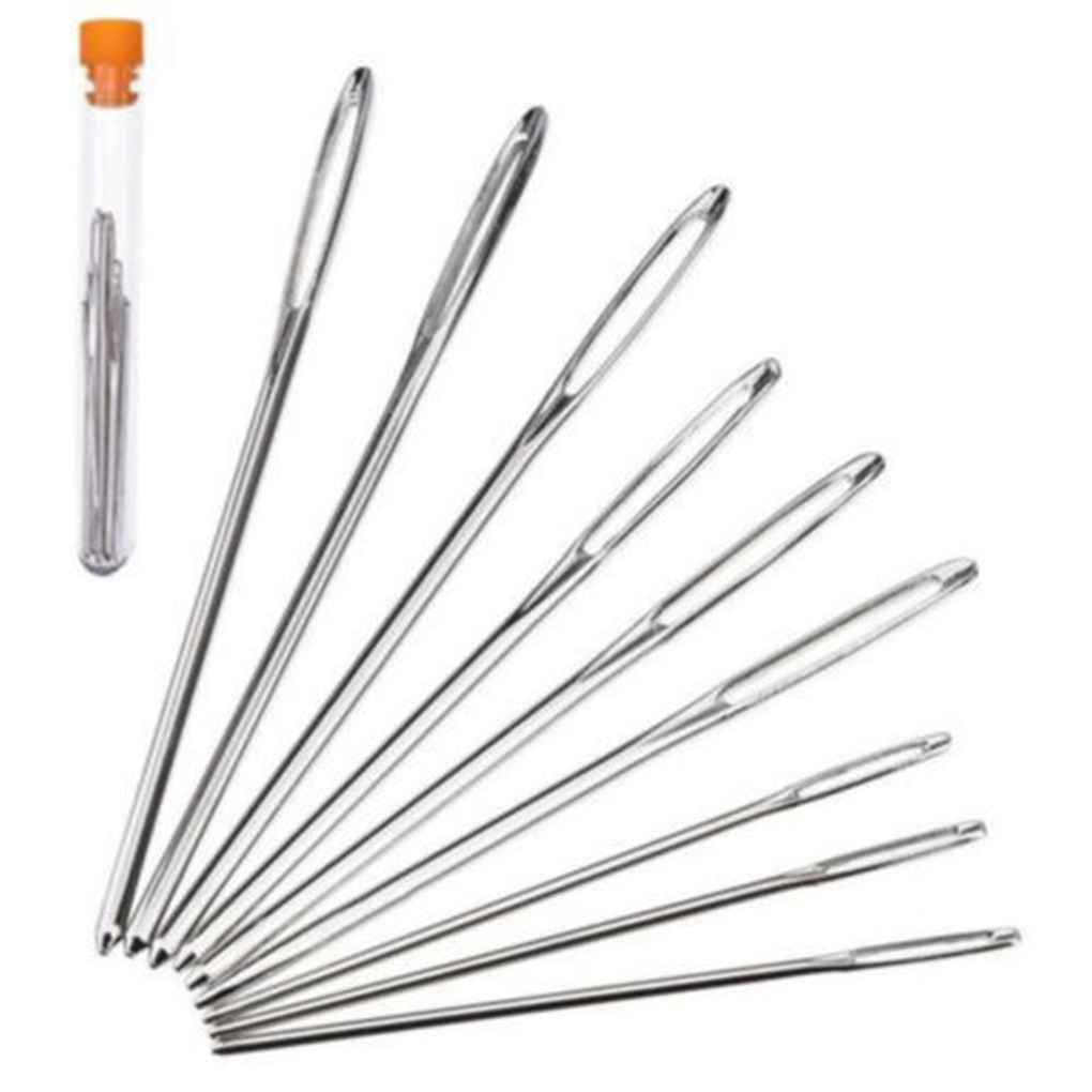 9PCS Box Thick Big Eye Sewing Self-Threading Needles Embroidery Hand Sewing Tool