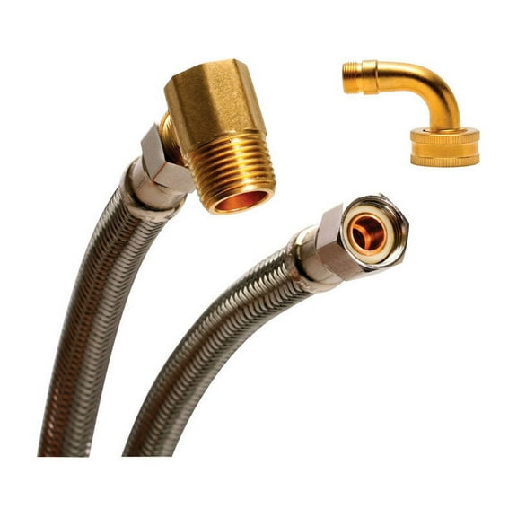 Fluidmaster 3/8 in. Compression X 3/8 in. D Compression 72 in. Stainless Steel Dishwasher Supply Lin