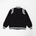 thumbnail image 4 of Women Varsity Jacket with leather shoulder embellishment Casual Comfort (Black, S), 4 of 10