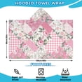 thumbnail image 2 of Pioneer Flower Floral Print Pattern Hooded Bath Towel，60"x35" for Ages 3 To 12 Kids, Quick Dry Lightweight Soft Microfiber Hood Beach Towel Cover Up for Kids, 2 of 7